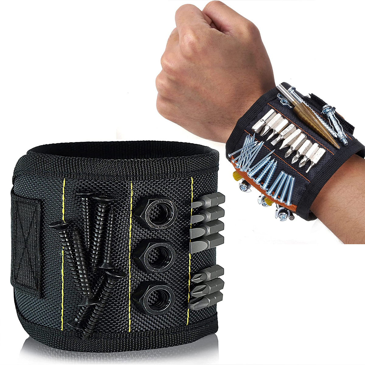 Magnetic Drill Press - Magnetic Wristband for Holding Screws,Nails，Drilling Bits,Wrist